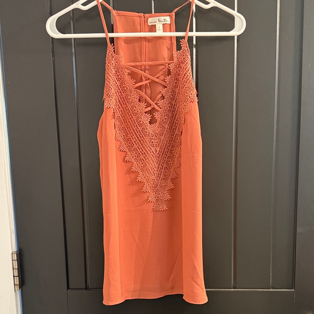 Orange Lace Detail Dress